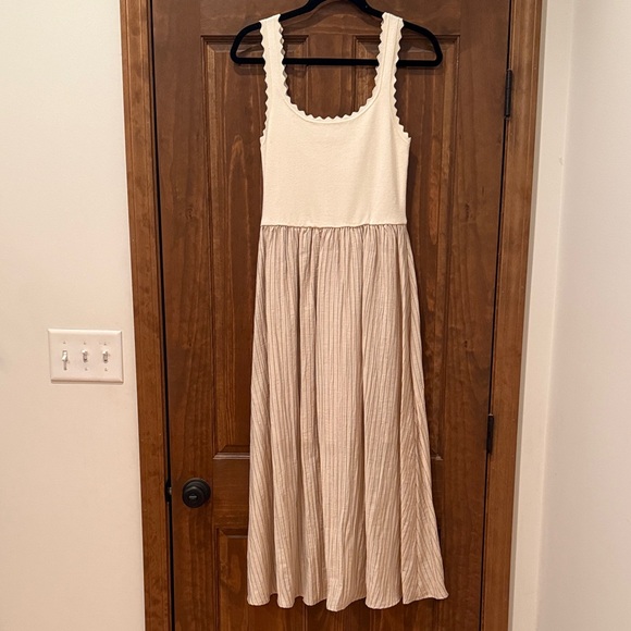 mine Dresses & Skirts - Dry Goods Cream Knit & Linen Maxi Dress